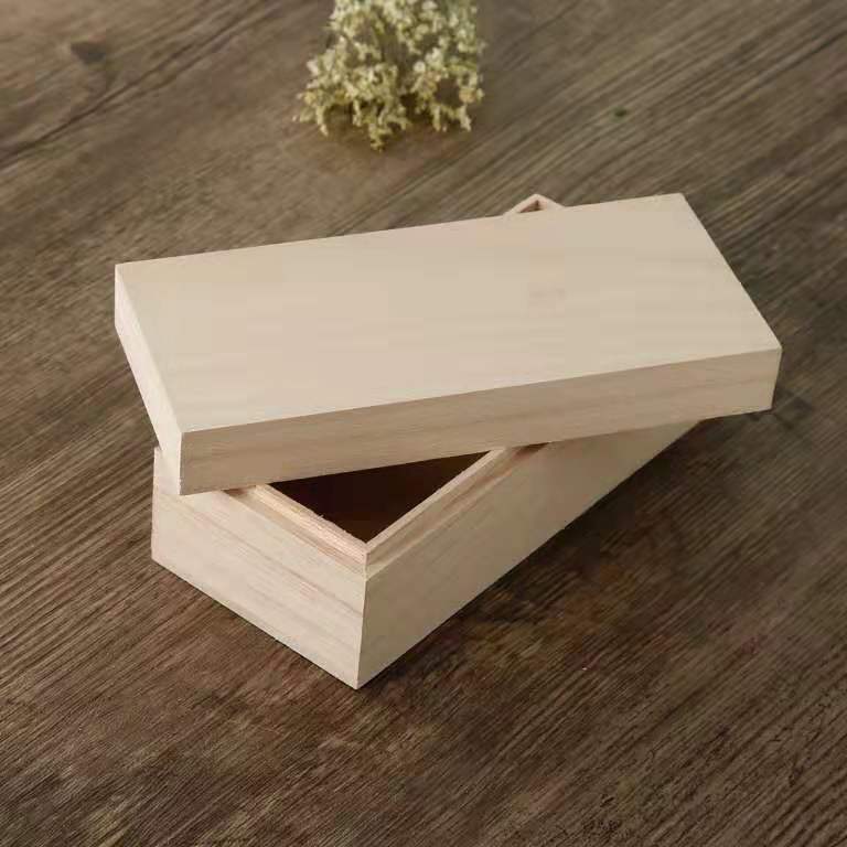 Wooden Box Custom Paulownia Wooden Box Packaging Box Wooden Storage Box Essential Oil Box Accompanying Gift Box Heaven and Earth Cover Wooden Box