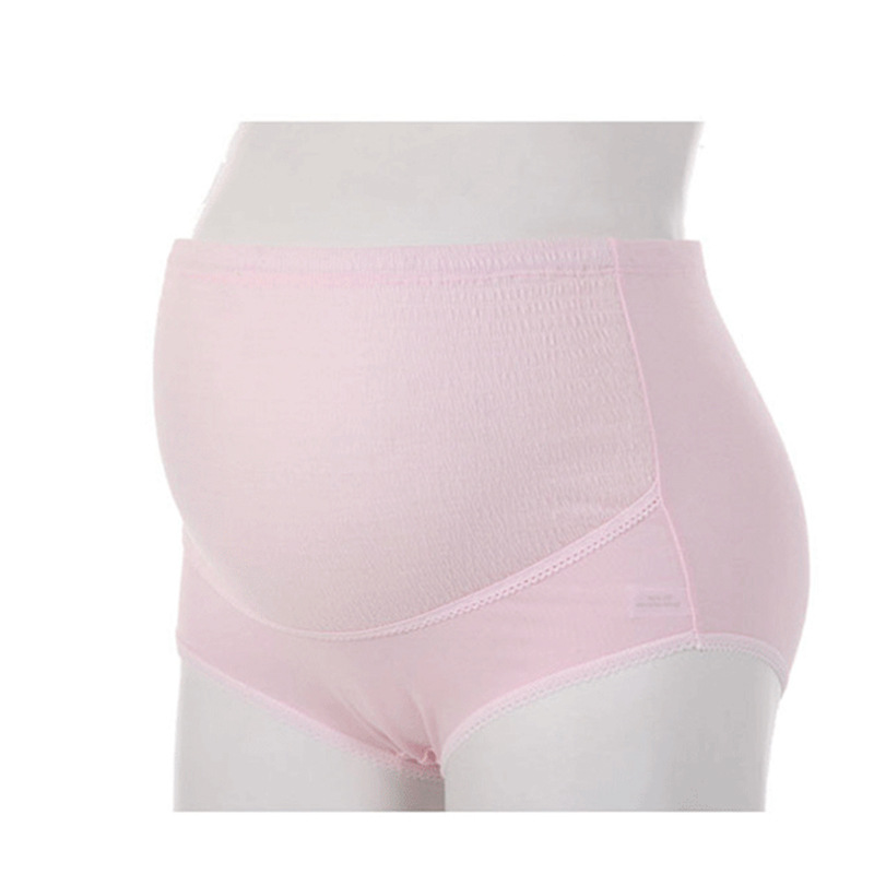Factory wholesale pregnant women belly panties bark wrinkled cotton panties waist adjustable pregnancy large size cotton panties