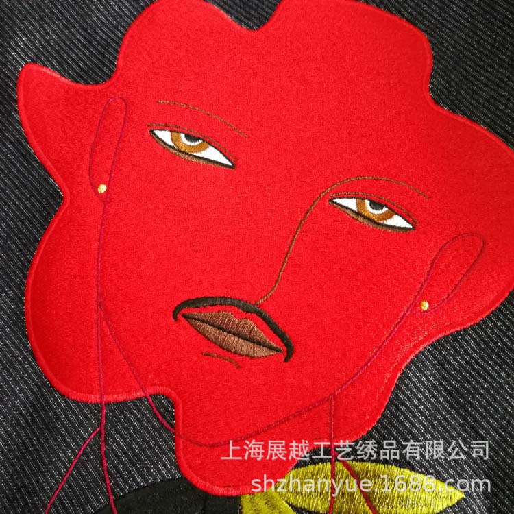 Provide high quality computer embroidery processing factory custom Shanghai finished clothes pieces embroidery LOGO embroidery word custom
