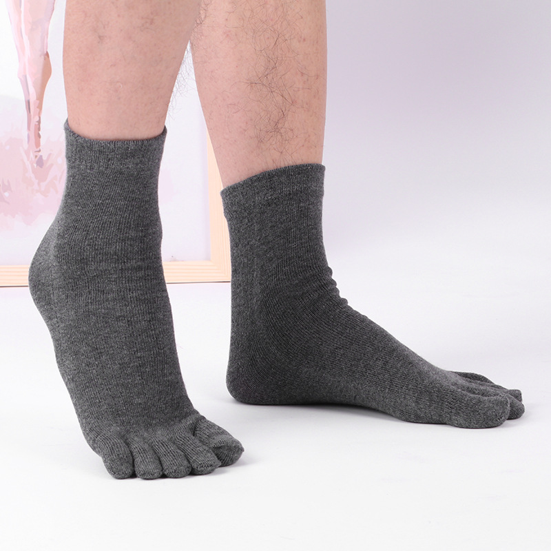 10 Pairs of Free Shipping Five-Toe Socks for Men, Pure Cotton Mid-Calf Split-Toe Socks, Breathable Four-Season Autumn and Winter Five-Toe Socks, Factory Direct Sales