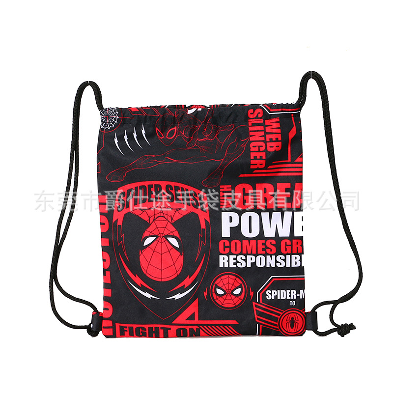 Рюкзак сdrawstring Spider-Man, полиэстер, карман для путешествий, повседневный рюкзак, стиль Douyin