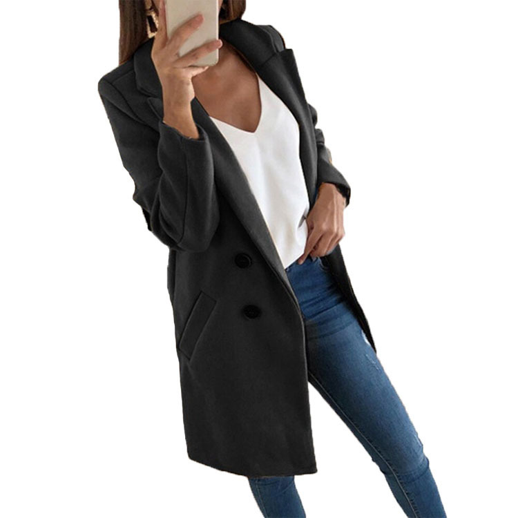 Autumn 2023 Amazon ebay AliExpress wish European and American fashion suit collar slim-fit women's trench coat