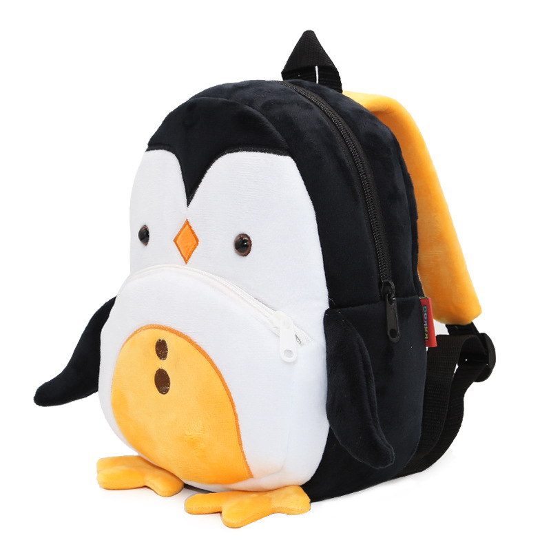 Cartoon animal Penguin Children's schoolbag backpack plush children's backpack Mobile 2-4 years old early education bag
