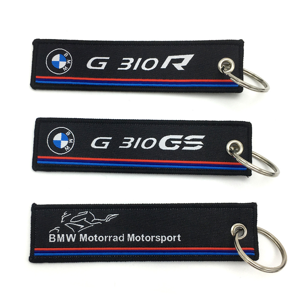 Cross-border personality trend keychain for BMW BMW motorcycle pendant simple embroidery keychain