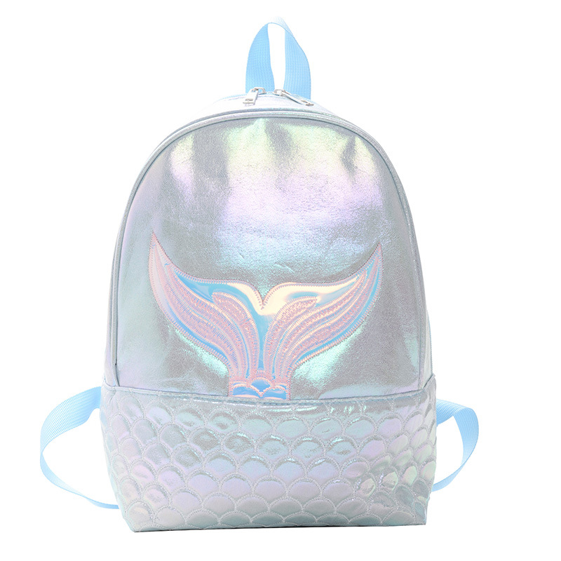 Direct selling Korean candy color women's shoulder bag fashion mermaid tail fish scale girl backpack campus student bag