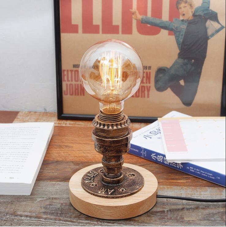 Лампа в американском ретро стиле, креативная, для кафе, ресторана, баров, антикварная медная настольная лампа