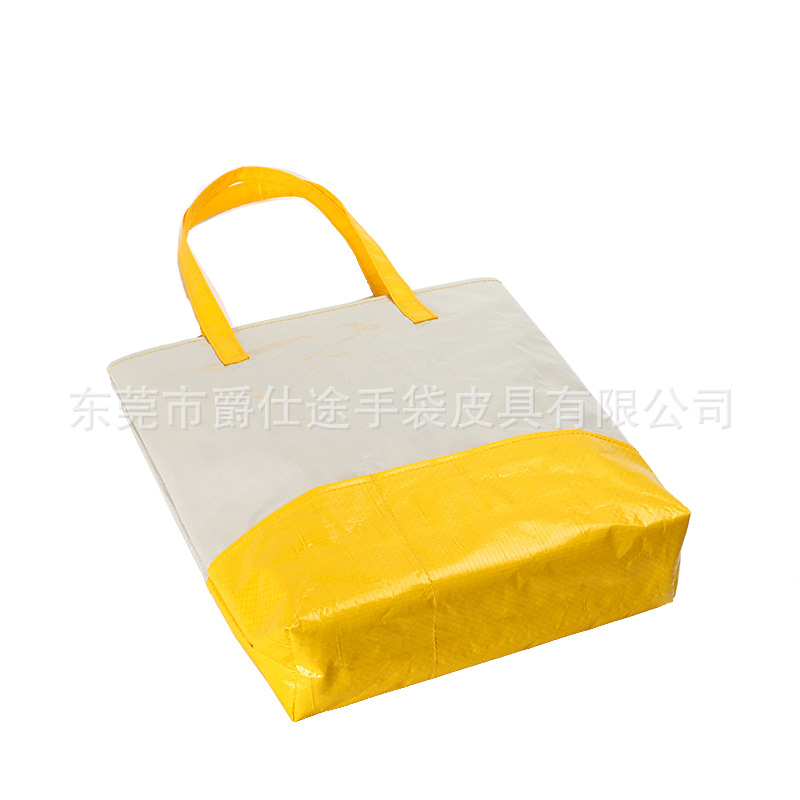 Eco-Friendly Shopping Pe Woven Tote Bag Fashion Stitching Woven Shoulder Bag Casual and Versatile Woven Shopping Bag