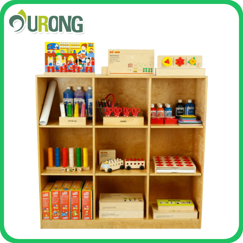 Kindergarten Storage Cabinet Bookbag Rack/Eco-friendly Student Furniture Combination Cabinet/Solid Wood Children's Locker Storage Cabinet