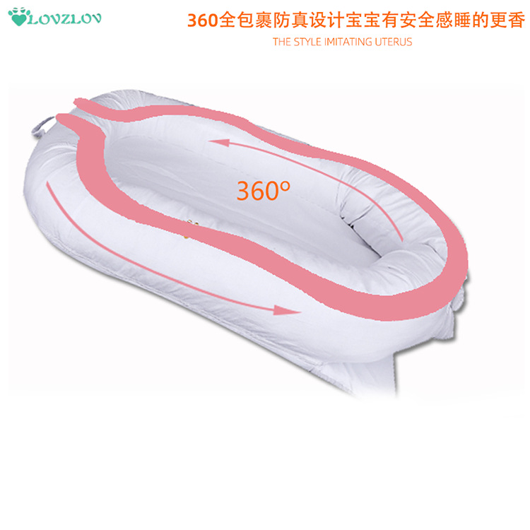 Crib Portable Crib Cotton Anti-extrusion Adjustable Washable White Bed Factory Direct Supply