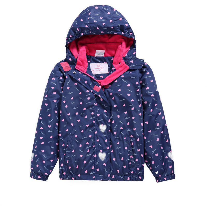 Spring Autumn and Winter Foreign Trade Girls' Middle Children's Coat Coat Lined with Polar Fleece