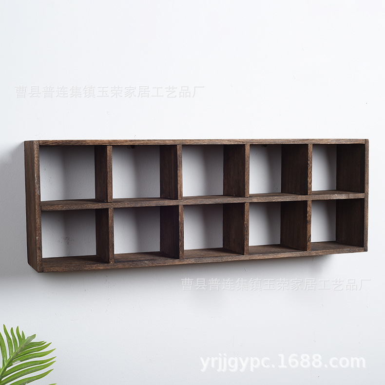 Burning Tung Wood Antique Rack Zisha Pot Tea Set Wooden Storage Rack Living Room Decorations Wall Hanging Shelf Solid Wood Storage Rack