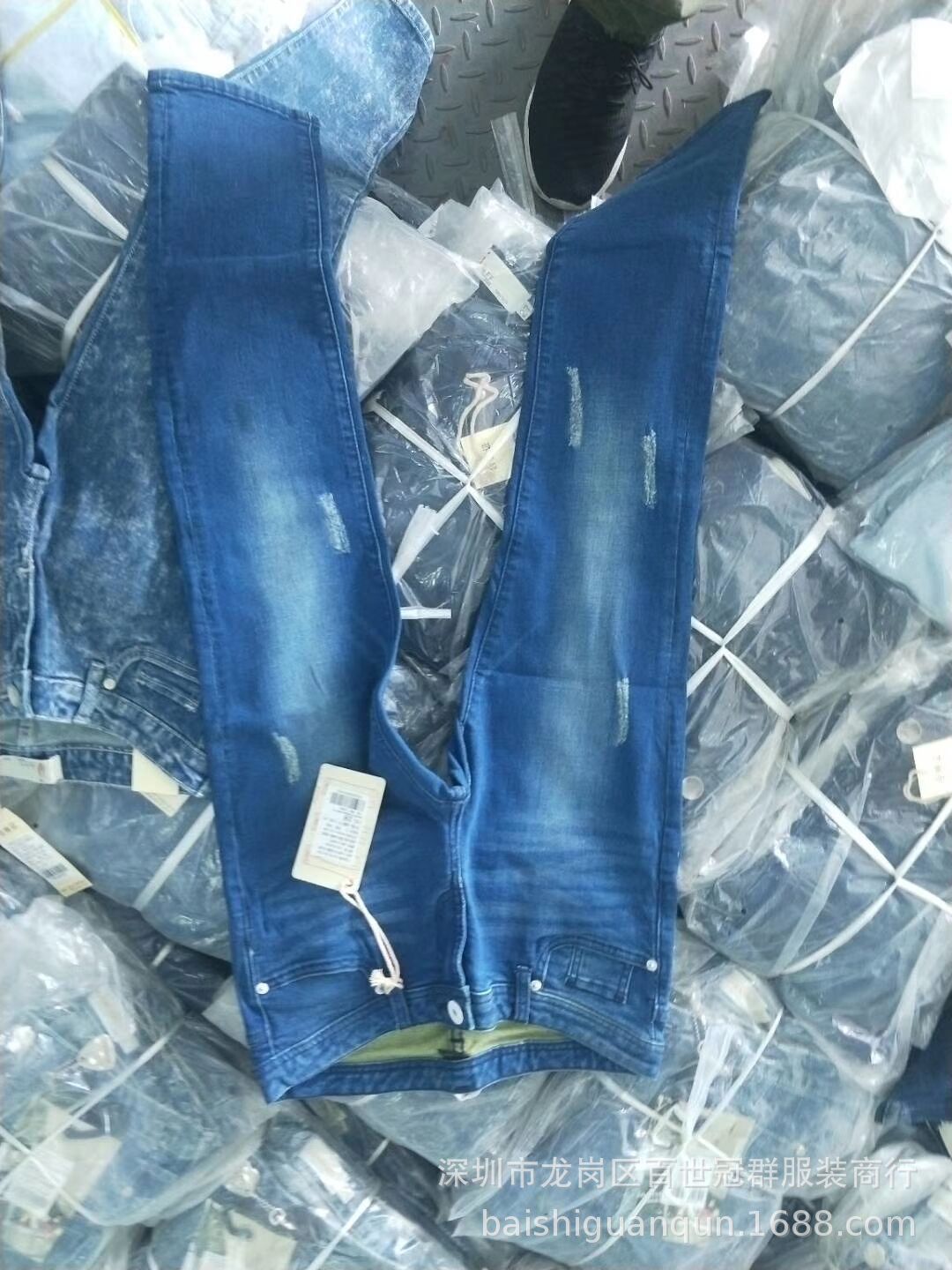 Factory inventory defective clothing 1-10 yuan women's cheap jeans stall miscellaneous Denim tail national wholesale