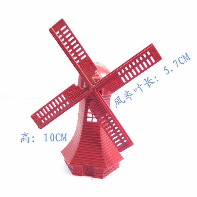 Red Farm accessories four-piece double-paddle boat farm cottage windmill feed trough model boat scene decoration