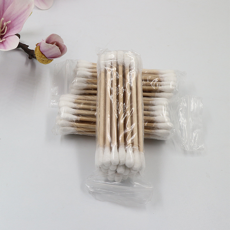 Advanced Hygienic Cotton Stick Double-headed Wooden Stick Hygienic Cotton Stick Cosmetic Stick Ears Makeup Remover Cotton Stick Discount
