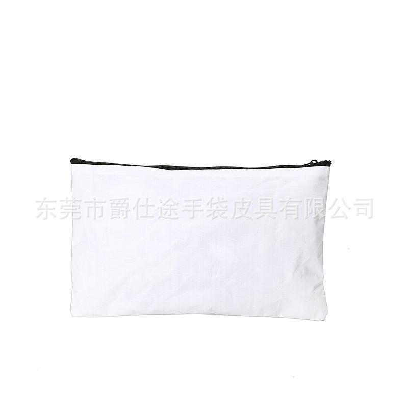 Корейская стильная универсальная сумка-клатч из плетеного полиэтилена, белая экодружественная сумка с молнией, водонепроницаемая сумка для хранения