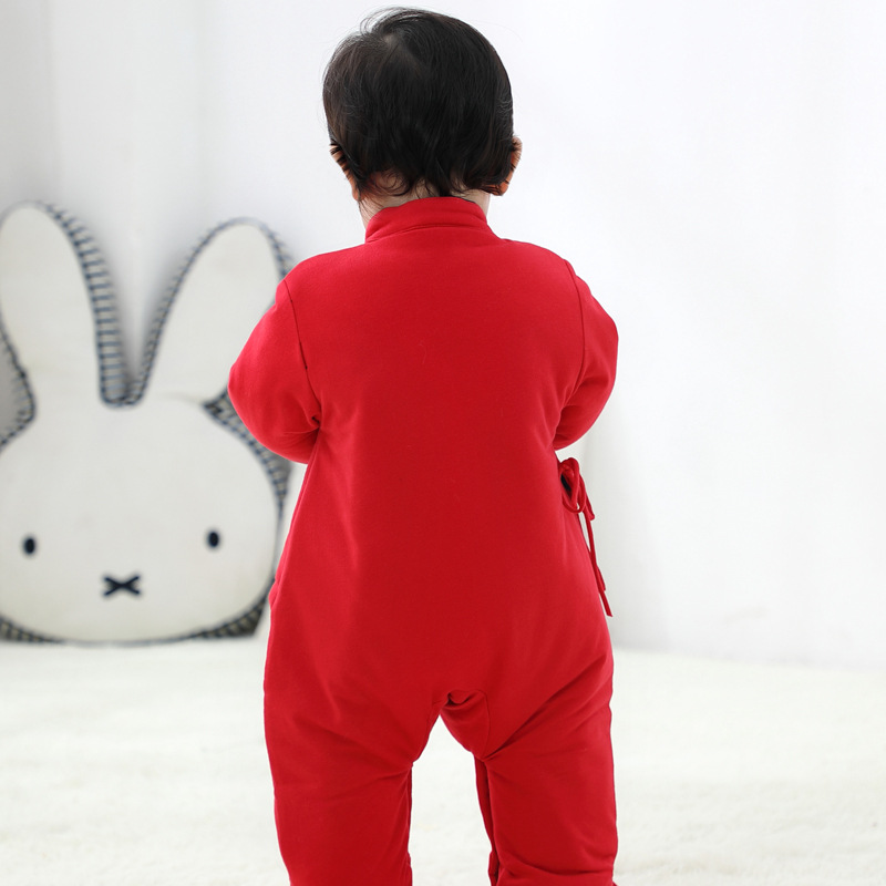 Natural Childhood Baby Tang Suit conjoined Ha Suit Climbing Suit Autumn and Winter Full Moon Suit Long Sleeve Dress Han Suit 1968