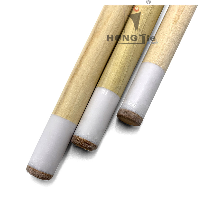 Hongjie billiards factory direct workmanship fine white wood American pool cue 350g four-pointed spray paint double style
