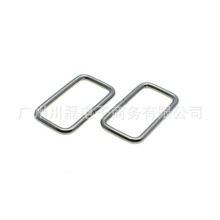 Black Gun Color 10mm-38mm metal square buckle adjustment buckle open ring luggage hardware iron coil Lip Buckle