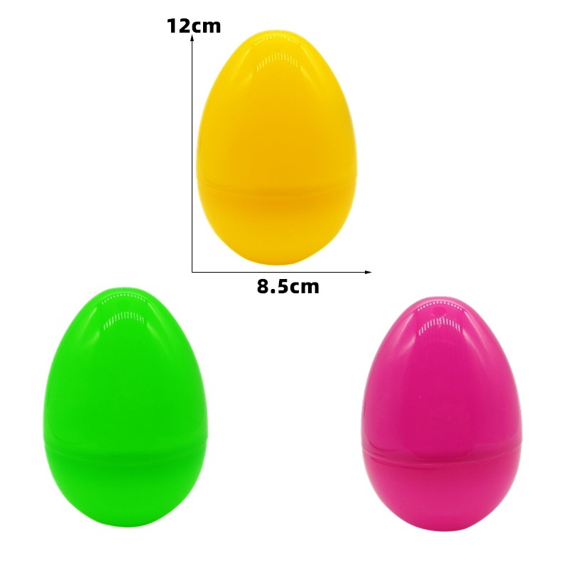 Детские пластиковые пасхальные яйца 12x 8.5см, цветные, ручная работа, открывающиеся, забавные игрушки в виде яиц, оптовая продажа