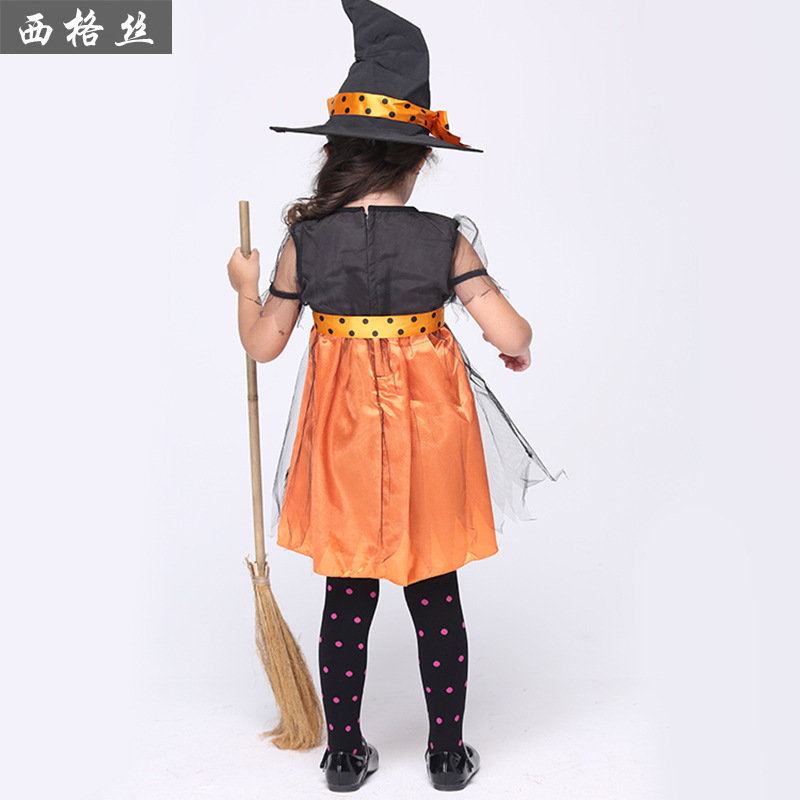2020 European and American Costume Children's Performance Suit Costume cosplay Children's Halloween Witch Cloak Costume