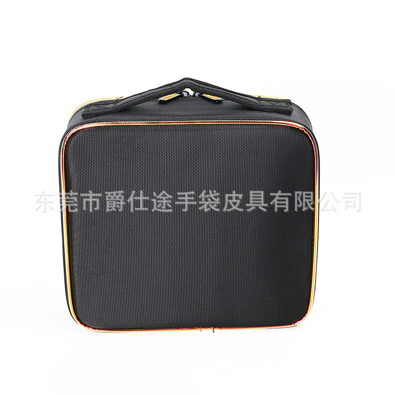 New Makeup Artist Pu Satchel Makeup Box, Fashionable Spliced ​​Oxford Cloth Makeup Bag, Multifunctional Pu Cosmetics Bag