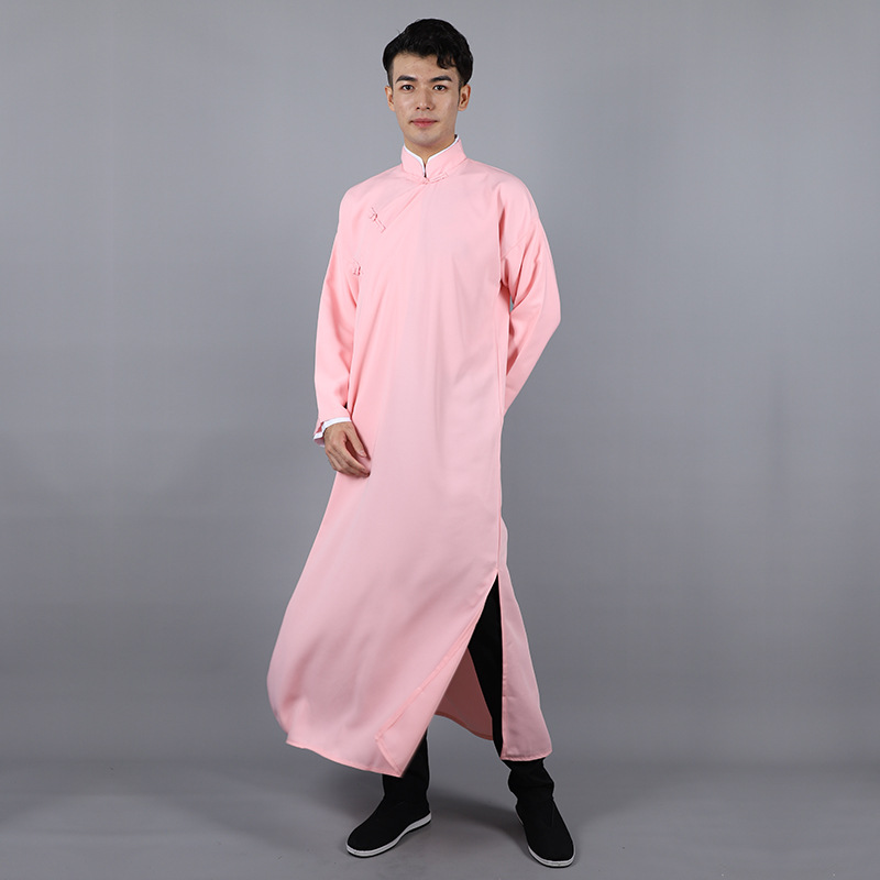 Zhang Yunlei's Same Style Crosstalk Coat, Chinoiserie Republic of China Gown, Chinoiserie Robe, Mandarin Coat, Male and Female Groomsmen Performance Clothing