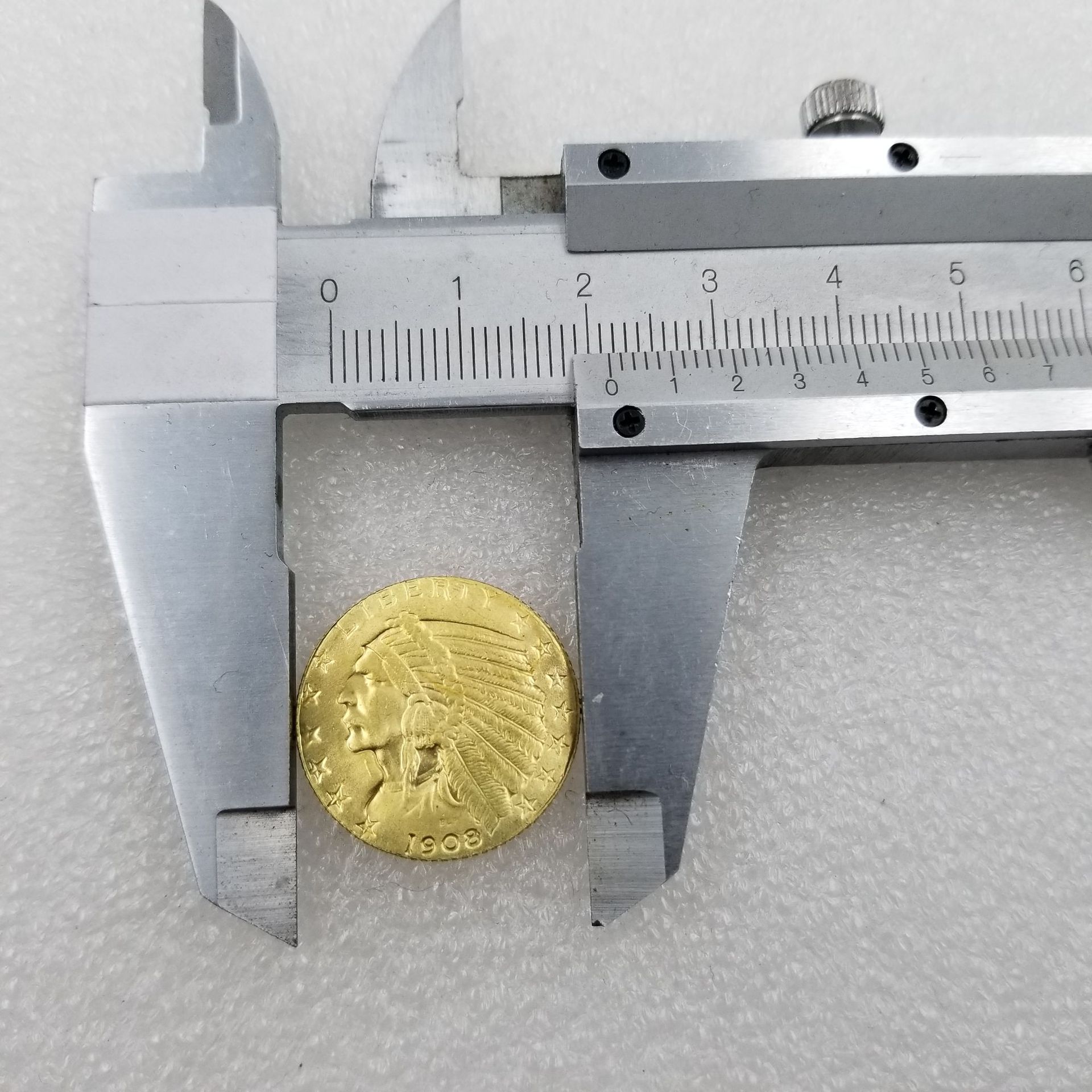 Archaize Crafts 1908 Brass Material D Version of the United States Indian Half Eagle 5 Foreign Silver Dollar # 4434