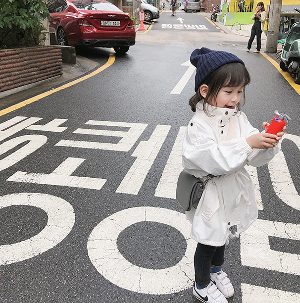 Girls Pure Color Cotton Windbreaker 2025 Autumn and Winter New Style Lace Korean Style Spring Versatile Outerwear Kidsren's Style Jacket