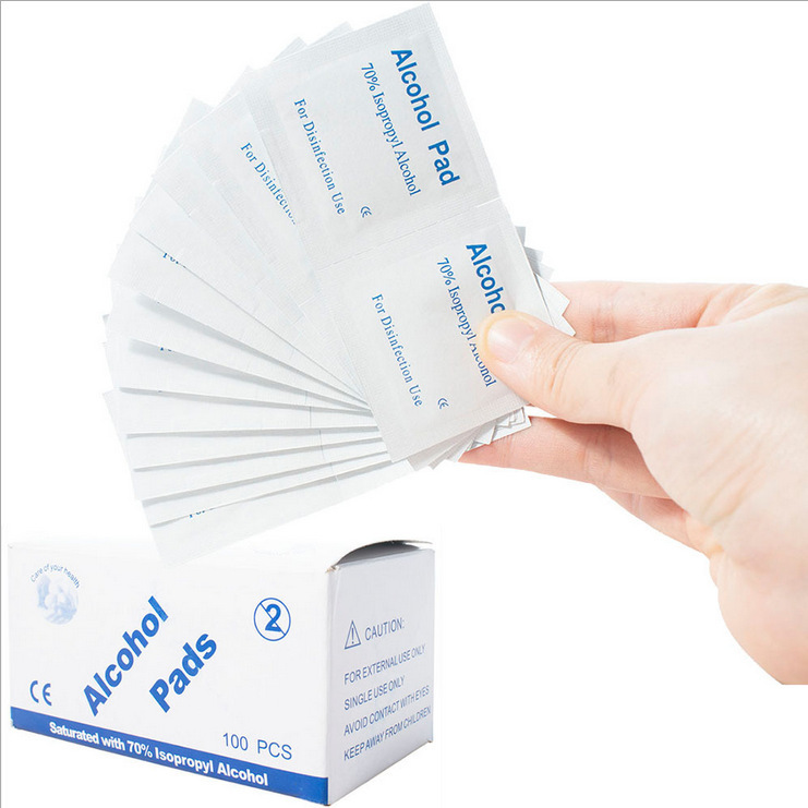 75% large alcohol cotton piece sterilization wipes disposable disinfection wipes spare wound disinfection cotton 100 pieces