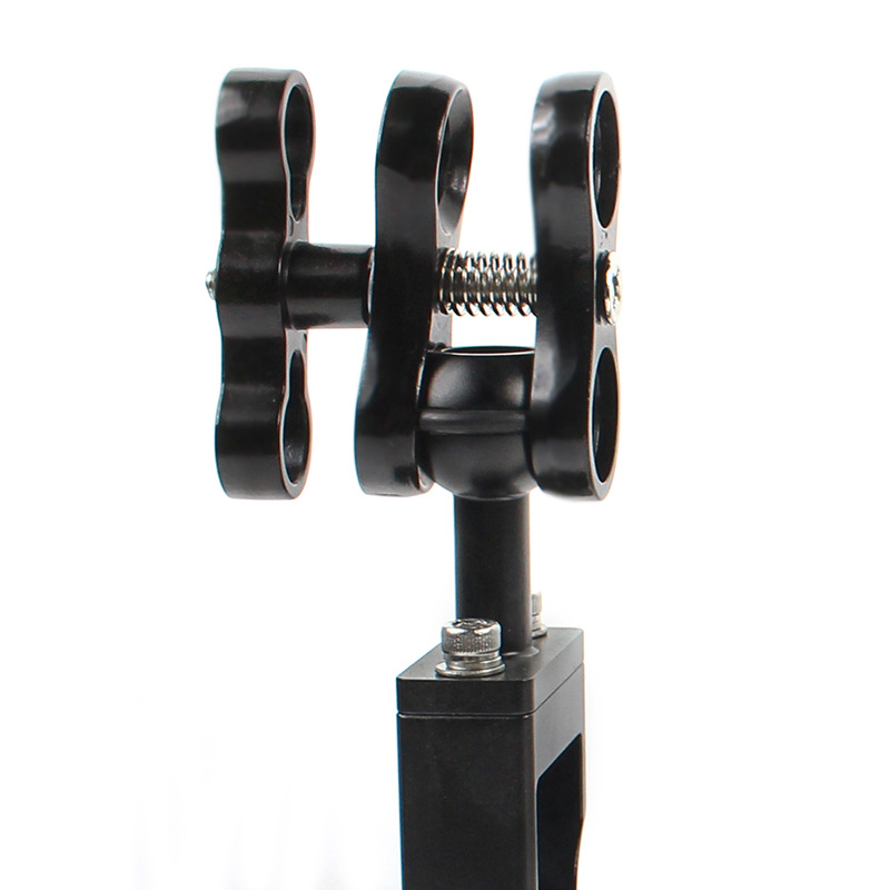 Diving accessories aluminum alloy double-Hole diving butterfly clip two-hole double ball head fill light Clip lamp arm clamp clip