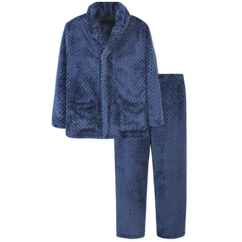 Children's Flannel Pajamas Set Autumn and Winter Velvet Thickened Adult Home Clothes Parent-Child Baby Pajamas Thickened