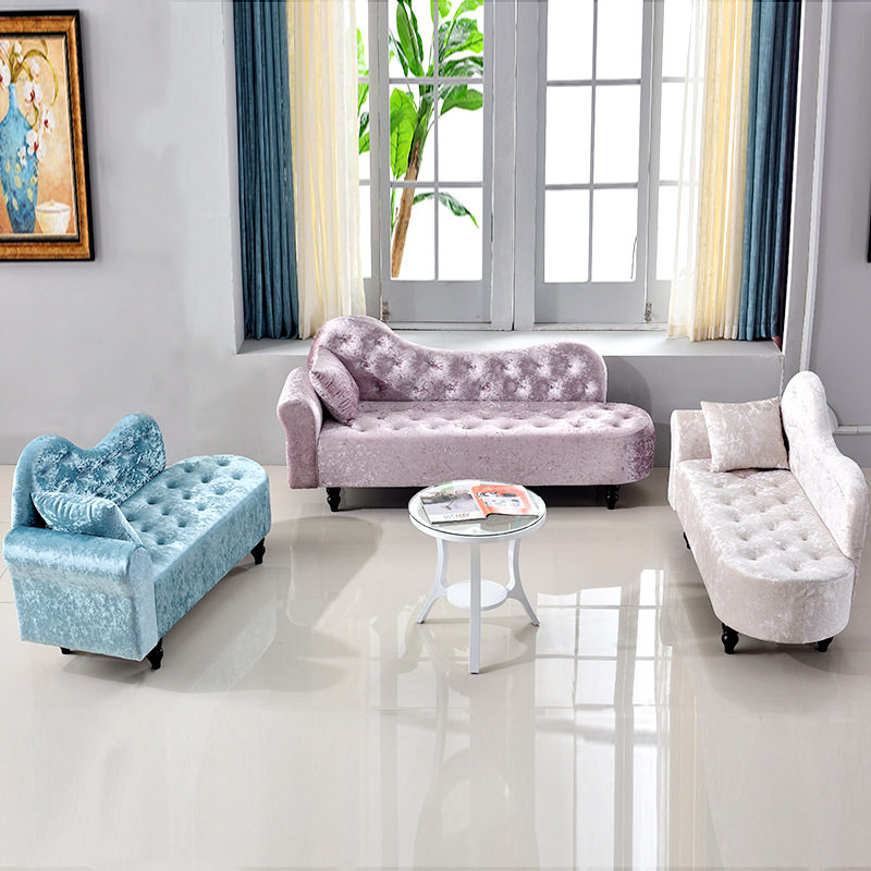 Chaise longue American-style fabric recliner small-sized bedroom bedside sofa chair simple chaise longue sofa bed stool