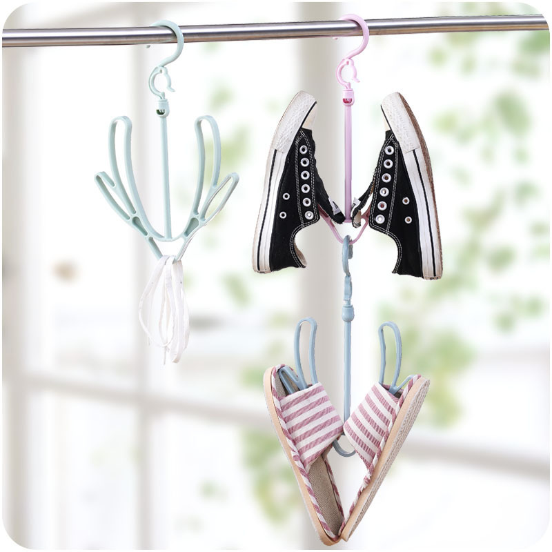 Creative outdoor shoes hook B807 home storage shoe rack balcony multifunctional double hook drying rack wholesale