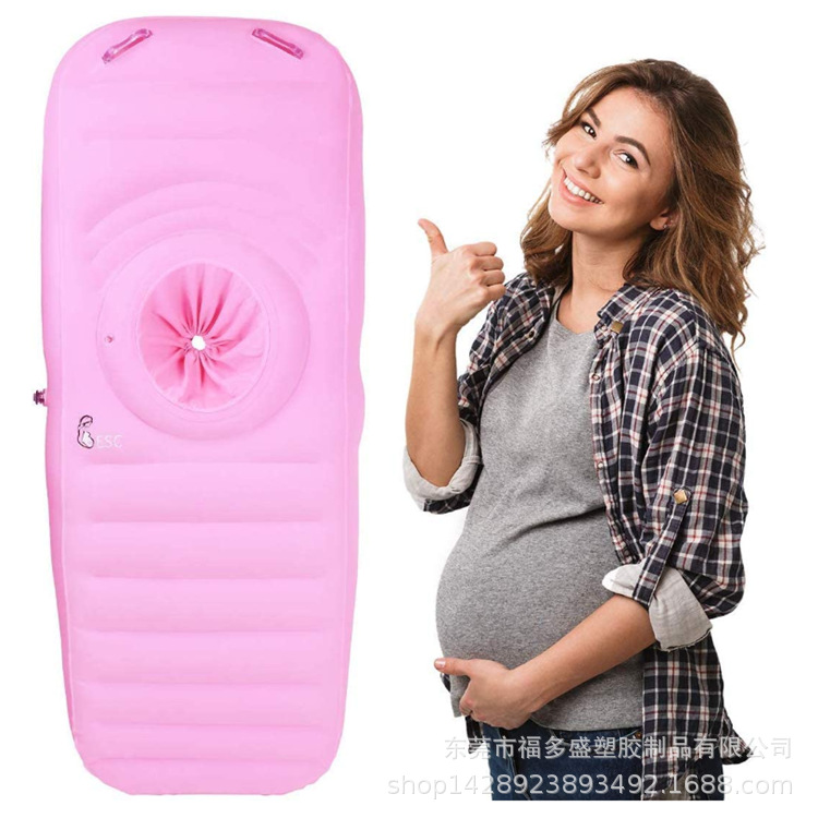 Flocking PVC inflatable mattress for pregnant women lie prone bed pillow for pregnant women lie prone cushion waist pillow for pregnant women yoga mat U-shaped sleeping mat
