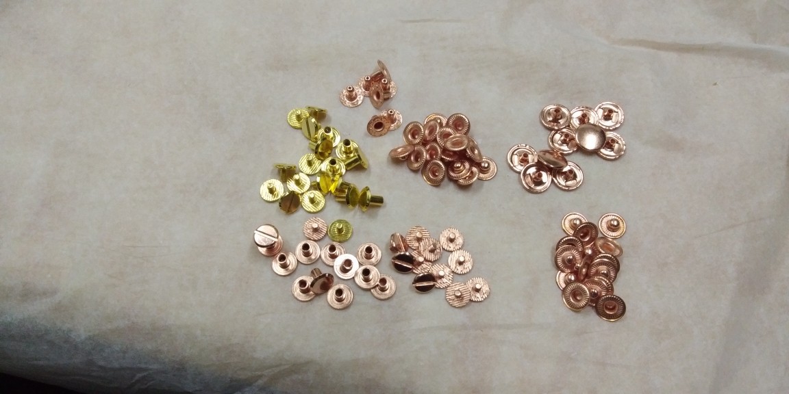 Electroplating golden rivet 8*10 applicable hand book stationery leather cardboard board pp board luggage and other fasteners