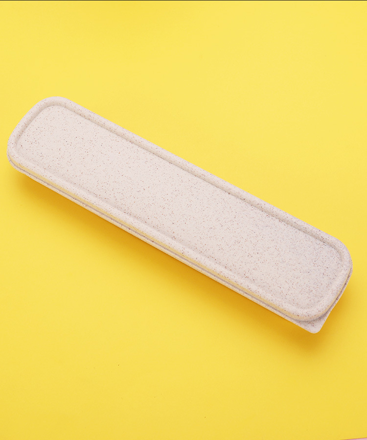 Wheat Straw Tableware Box Travel Cross-border Portable Tableware Storage Box Nail File Cosmetic Brush Knife, Fork and Spoon Chopsticks Box