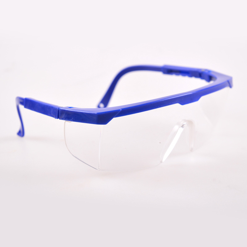 Factory wholesale protective telescopic goggles blue and black frame plastic glasses protective dustproof anti-splash protective glasses