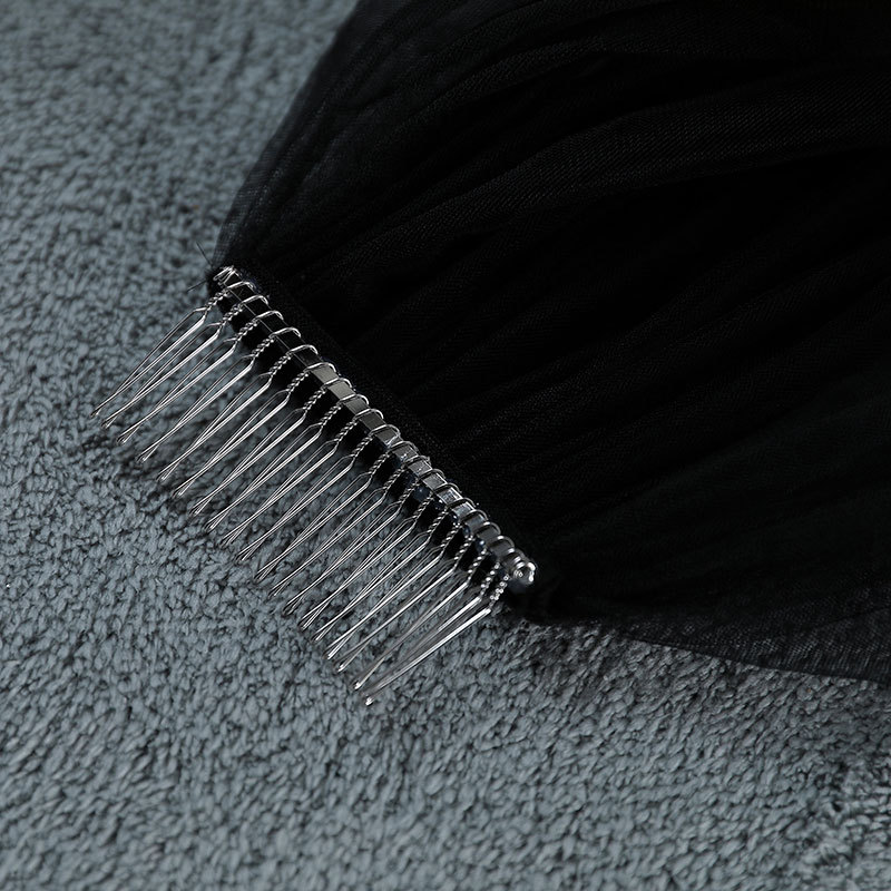 Factory Direct supply new bridal wedding dress accessories Swiss soft mesh double layer lace lace lace band hair comb veil