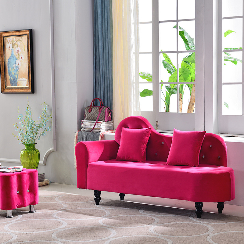 Chaise longue American-style fabric recliner small-sized bedroom bedside sofa chair simple chaise longue sofa bed stool