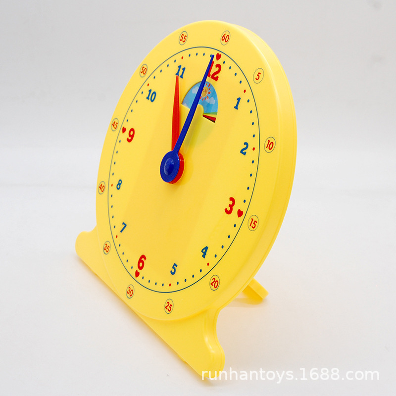 Children's Cognitive Time Large Clock Model Teacher Demonstration Clock Face Clock Teaching Aids Two-hand Linkage Clock