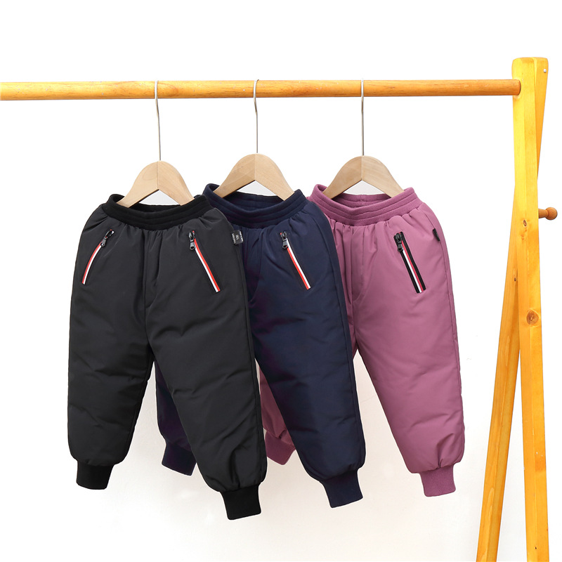 Детские утепленные брюки для мальчиков и девочек, осень-зима, оптовая продажа