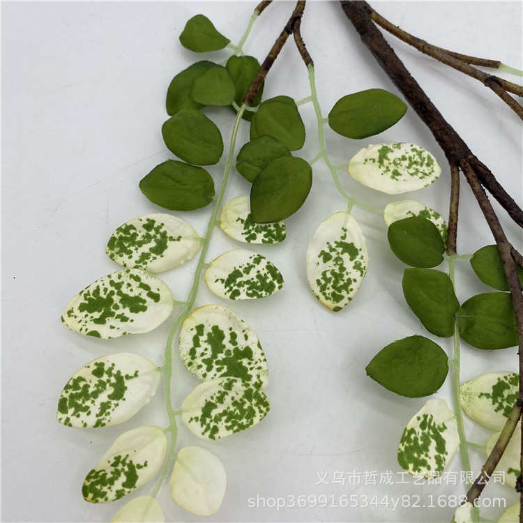 Simulation small pink leaf Locust Leaf Bell simulation floor green plant drunk Wood fake branch space furnishings New Year decoration