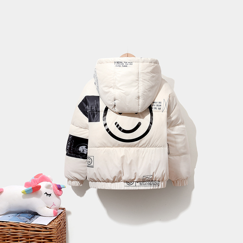 First-hand goods winter zipper shirt fashion big children's loose down jacket hooded men's and women's clothing coat parent-child clothing