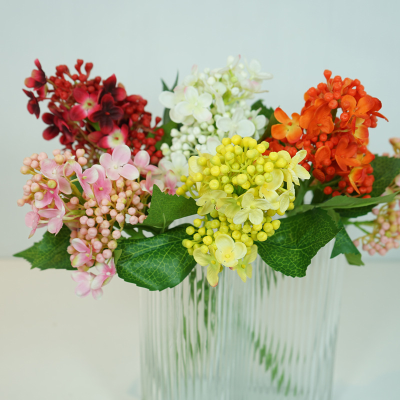 Высококачественный простой симулятор сирени гортензии фруктов маленький букет для домашнего декора мягкие цветы оптовая продажа