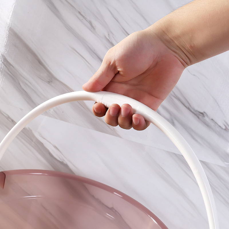 2022 New Plastic Transparent Round Thickened Portable Bucket Household Plastic Bucket Storage Bucket