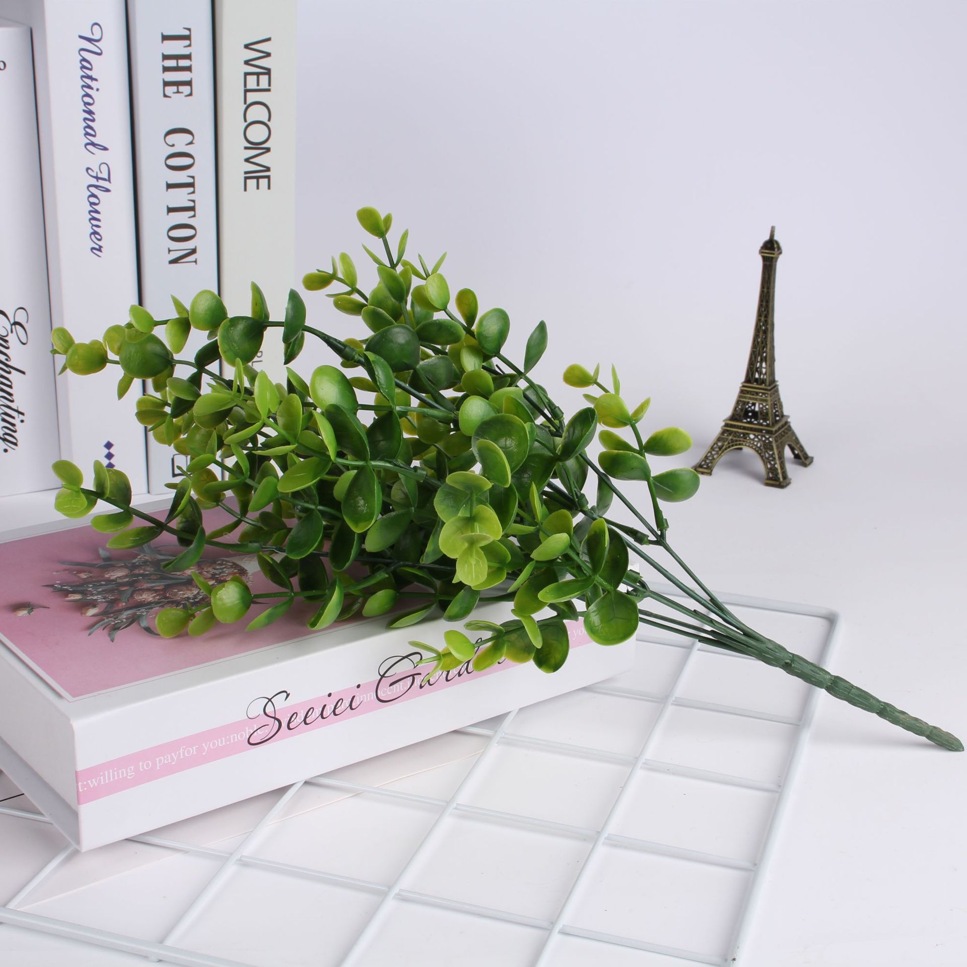 7 fork 35 large eucalyptus chestnut artificial flower eucalyptus Milan grass green plant