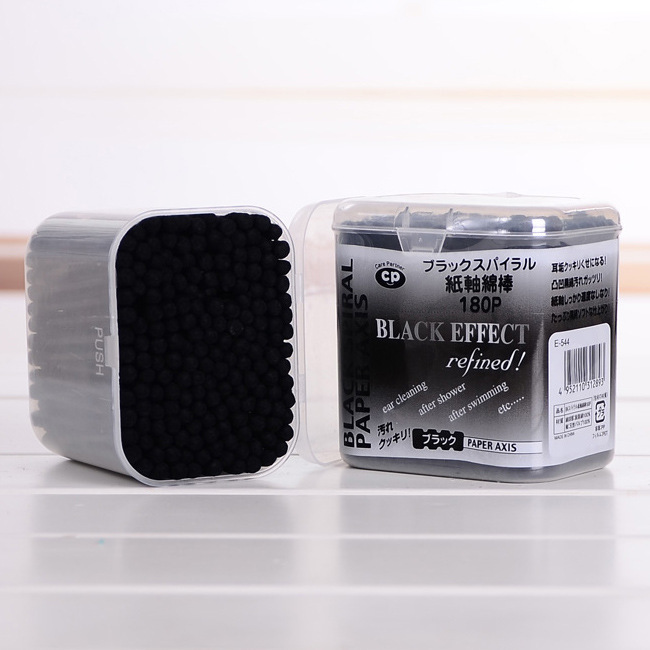 Импортированные черные ватные палочки 180 штук в коробке