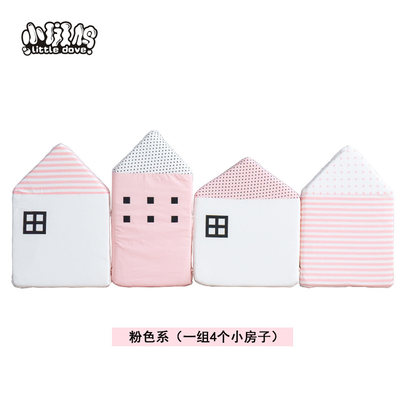 Small Turtledove Nordic Small House Baby Children's Room Bed Wall Soft Bag Anti-collision Head Protection Tent Cushion Wall Decoration