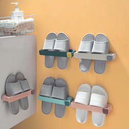 Wall-mounted Punch-free Shoe Rack Simple Bathroom Bath Slippers Storage Rack Household Non-occupying Viscose Shoe Rack