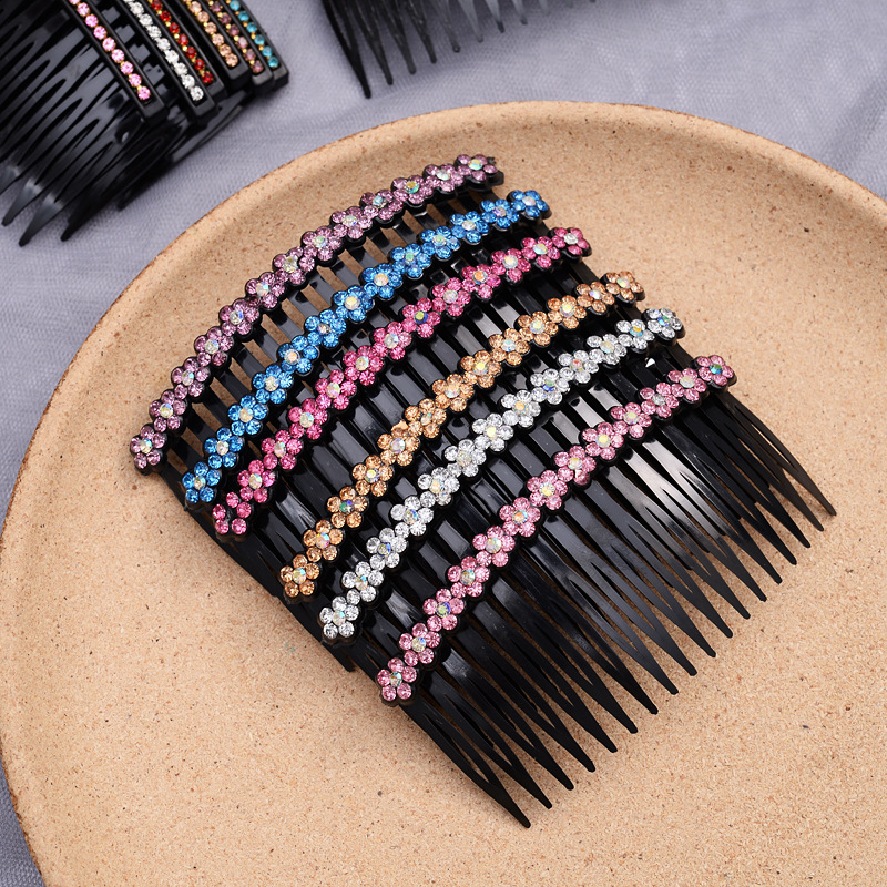 Bangs Hair Comb Insert Comb Broken Hair Pressure Hairpin Back of Head Headdress Extended Hairpin Adult Women Rhinestone Hair Fork Wholesale